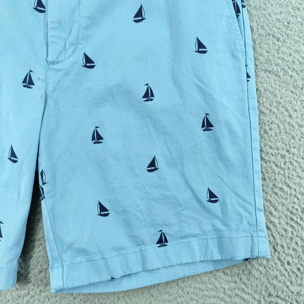Vineyard Vines Breaker Shorts Mens 36 Light Blue 9 Inch Sailboat Chino Nautical